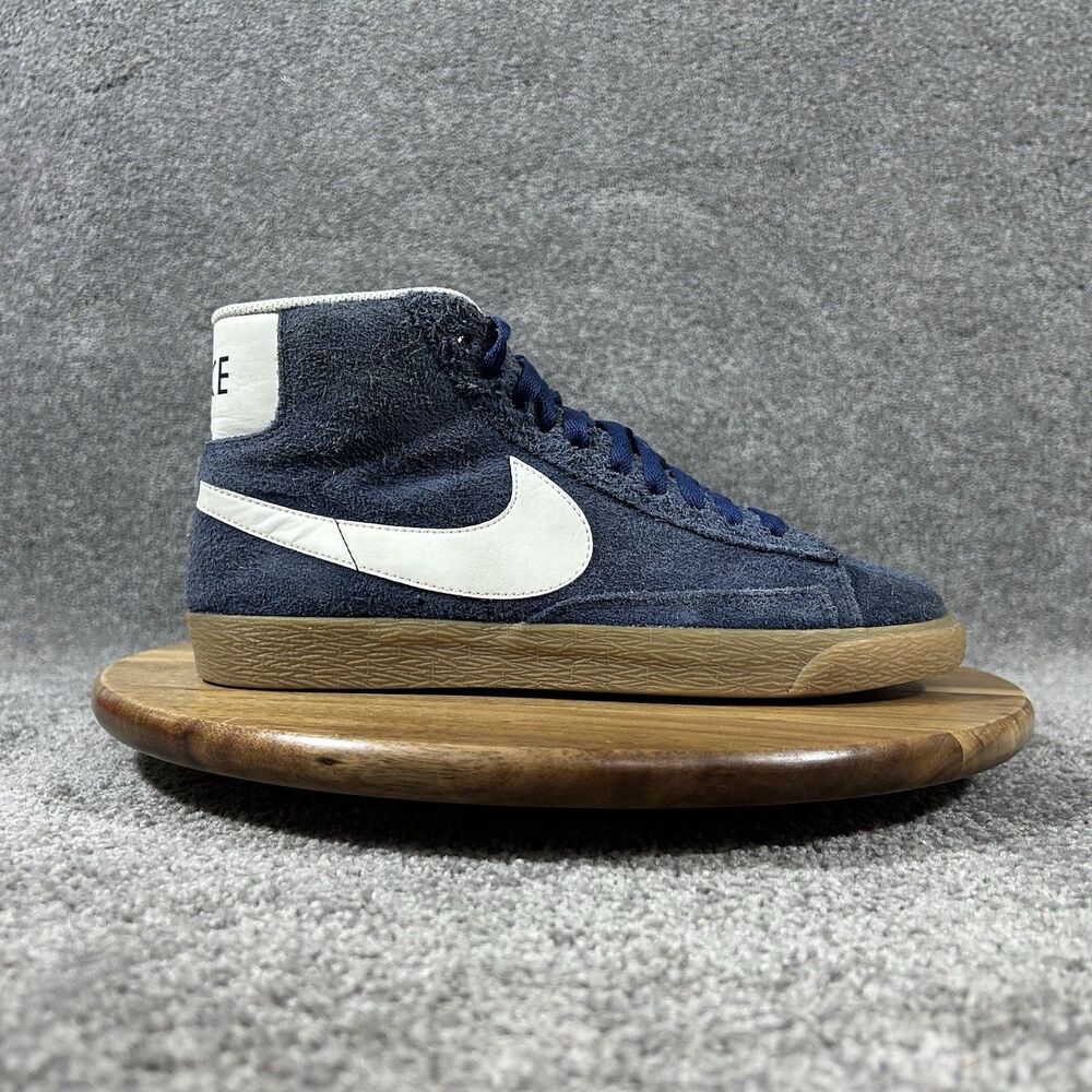 Nike Blazer Mid Vintage 518171-411 Women’s Sz 8.5 Blue Suede Athletic Shoes Used